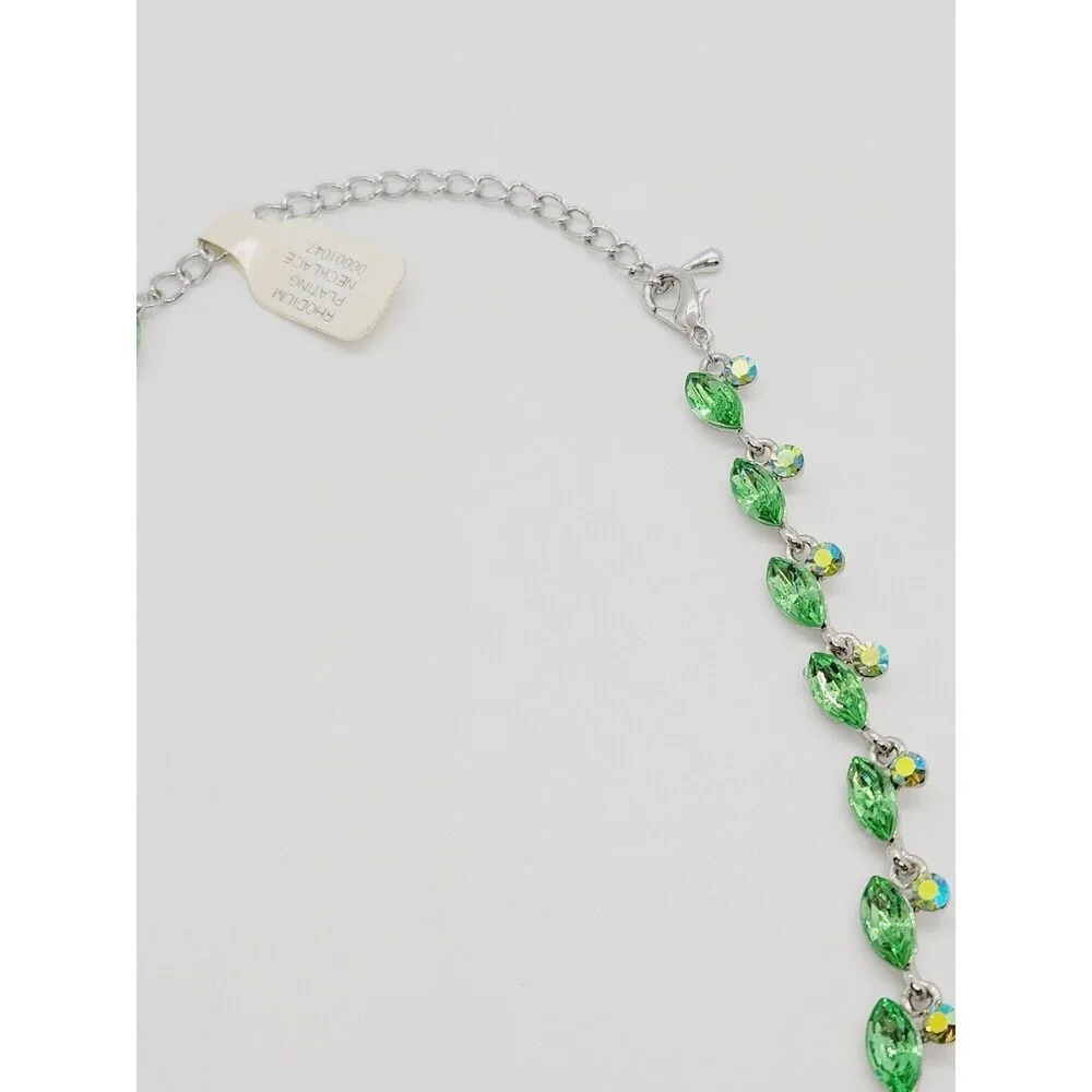 Rhodium plating silver necklace green - Picture 3 of 4